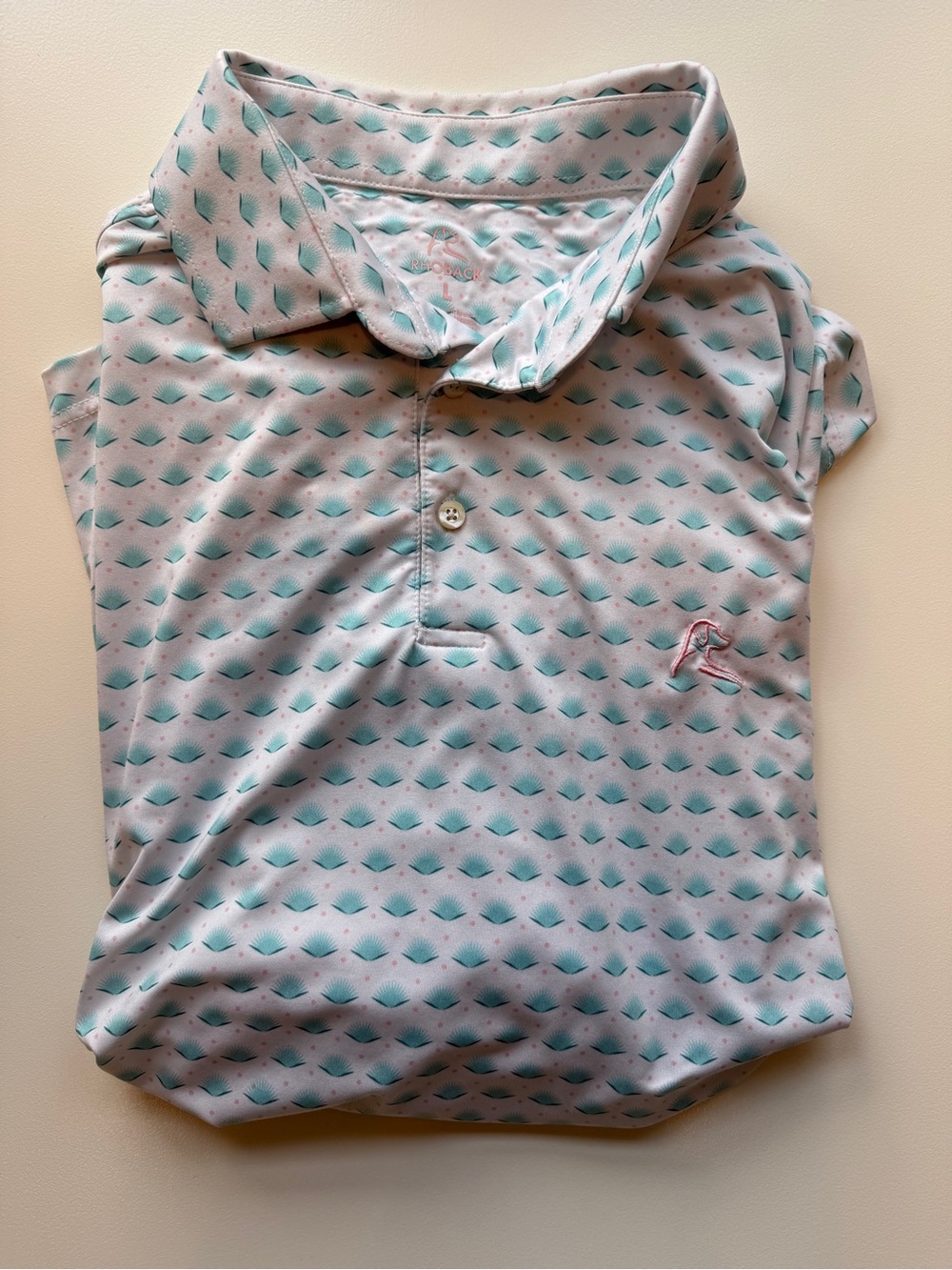Rhoback Light Teal Patterned Men’s Polo